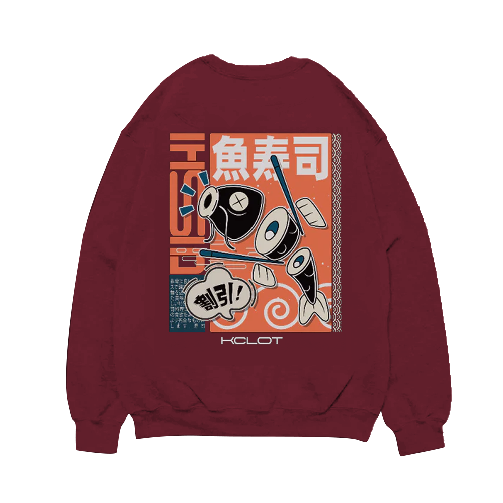 Fish Sushi Pattern Sweatshirt