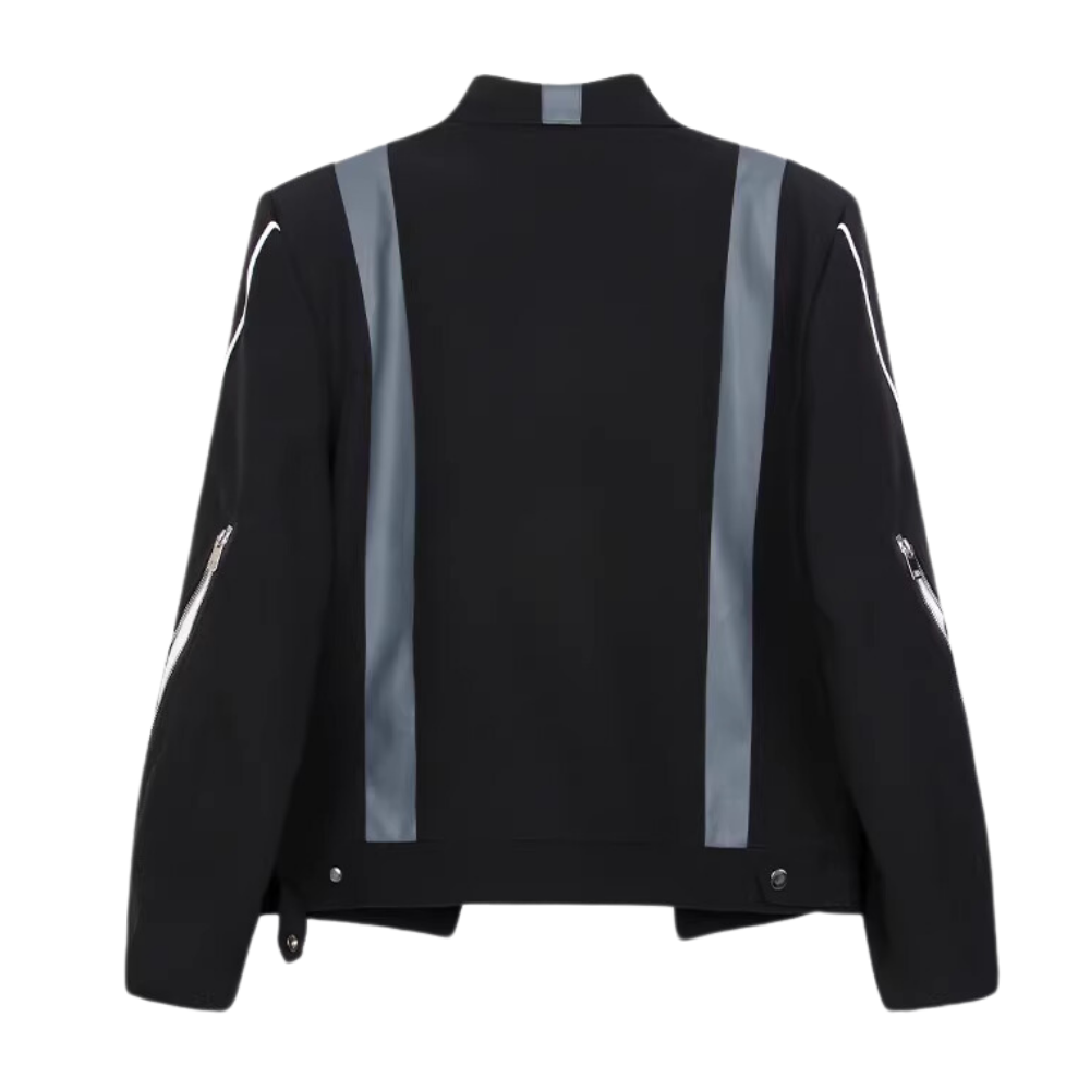 Deconstructed Paneled Leather Jacket