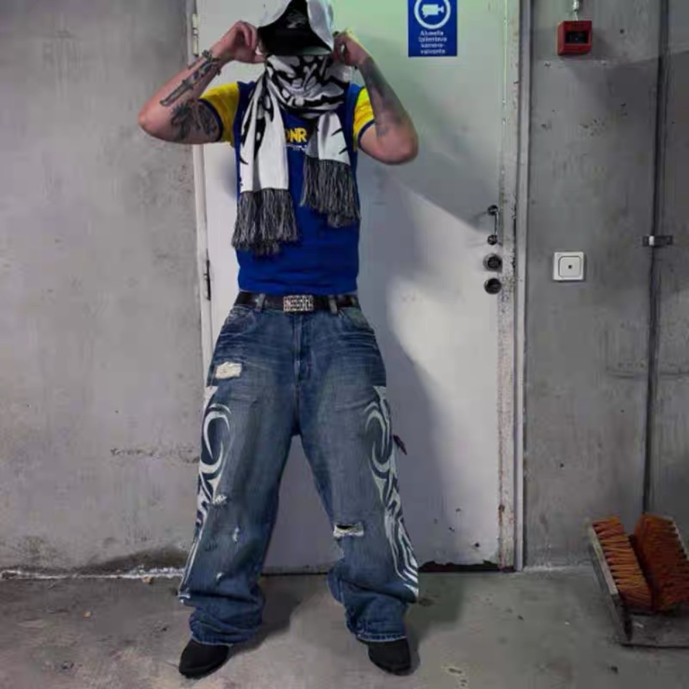 Unseen Echoes Tribal Flame Denim