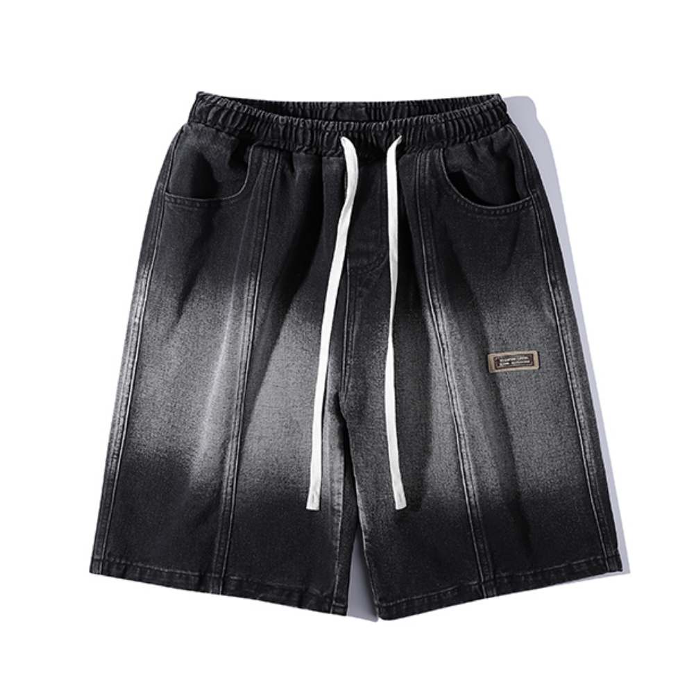 Modern Washed Gradient Denim Shorts