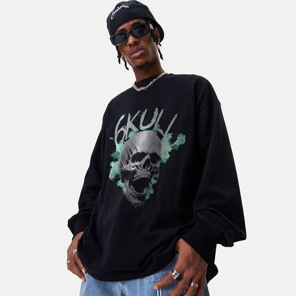 6Kull Fire Grim Skull Sweatshirt