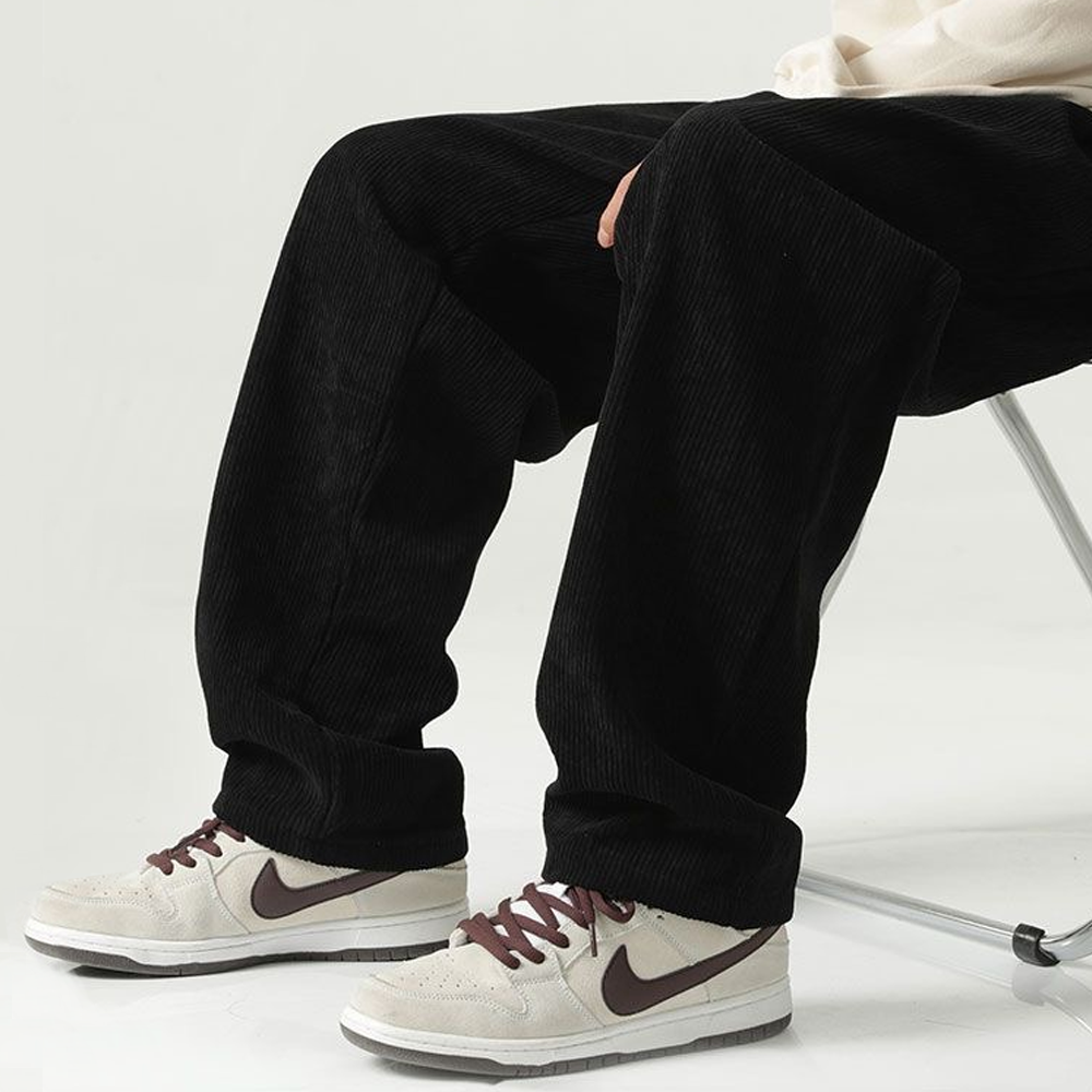 American Corduroy Straight Solid Color Sweatpants