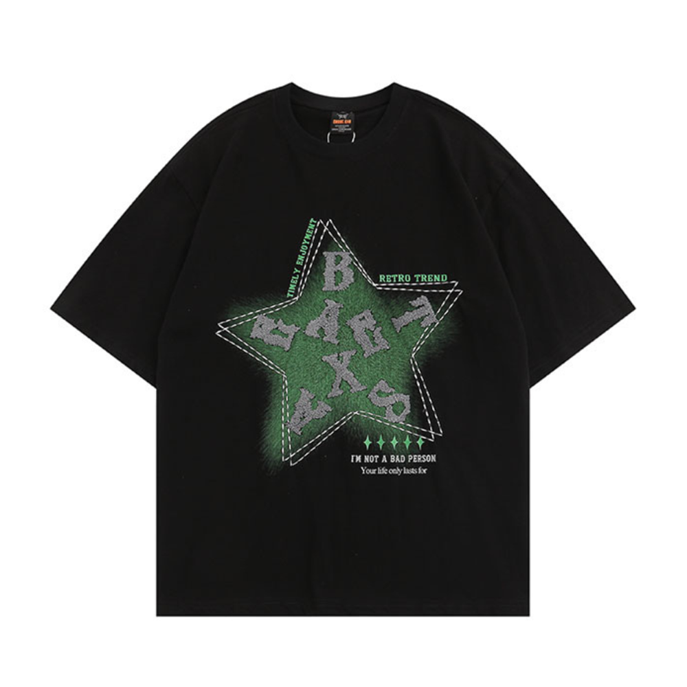 Star Letter Graphic Cotton T-shirt