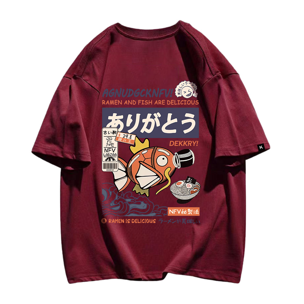 Cute Cartoon Fish Graphic T-Shirt