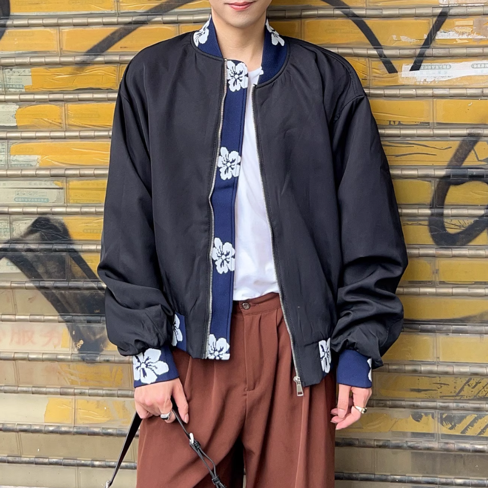 Japanese Floral Embroidered Patchwork Jacket