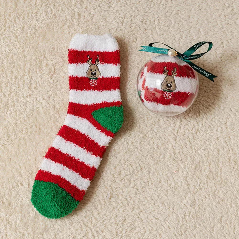 Contrast Color Coral Fleece Socks