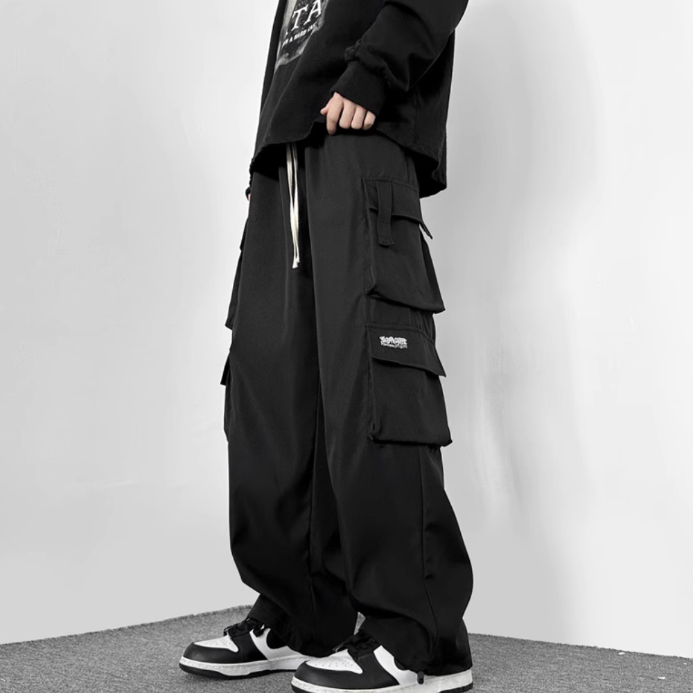 American Cotton Wide-Leg Hiking Cargo Pants