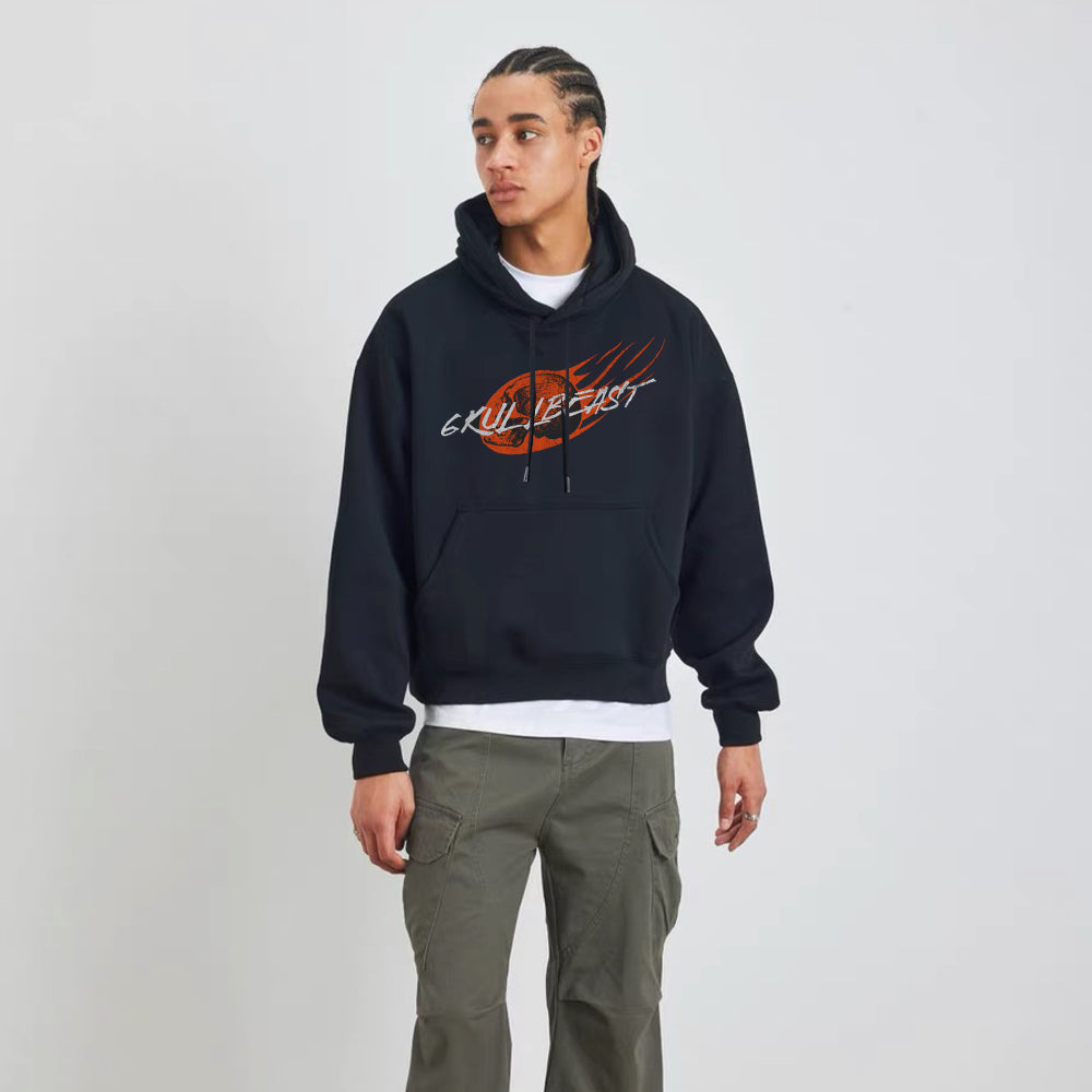 6Kull Burning Flaming Skull Hoodie