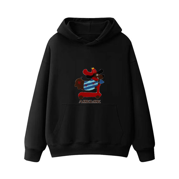 AG Embroidery Skateboard Dachshund Hoodie