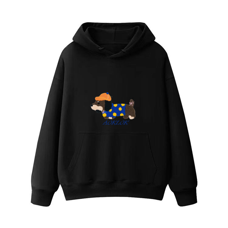 AG Embroidery Beret Dachshund Hoodie
