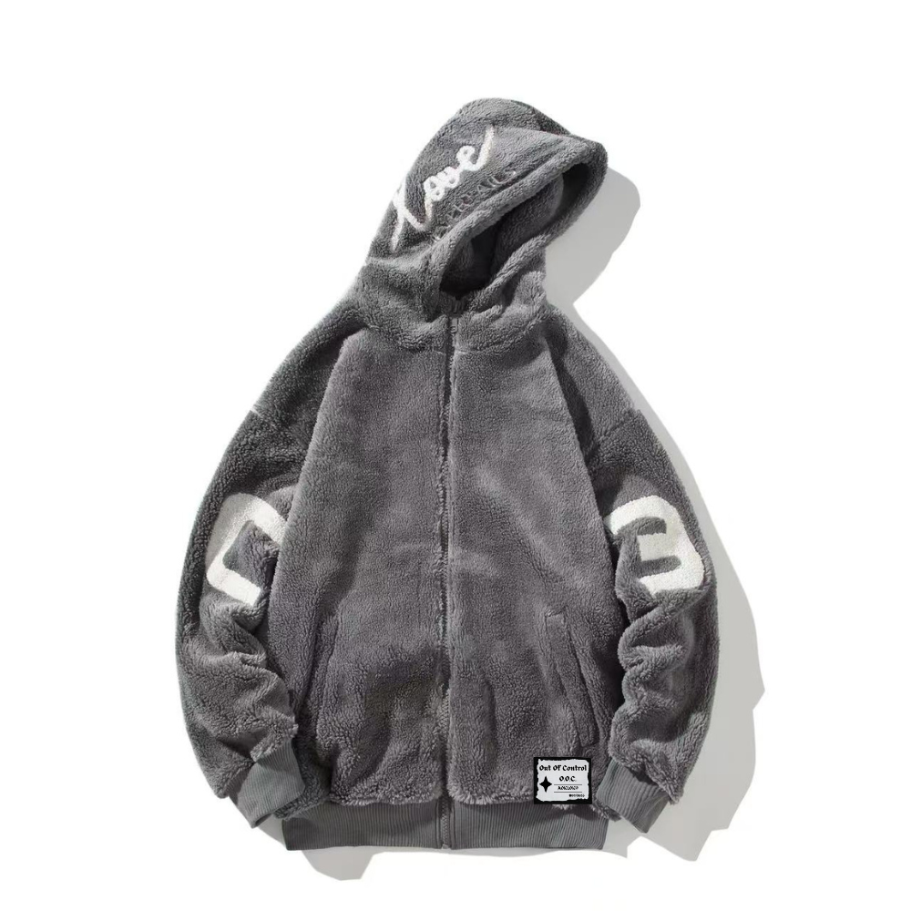 OOC' Casual Loose Sherpa Hooded Coat