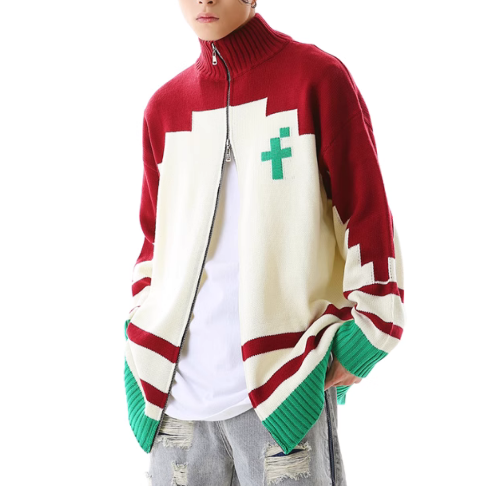 Cross Flower Cardigan Sweater