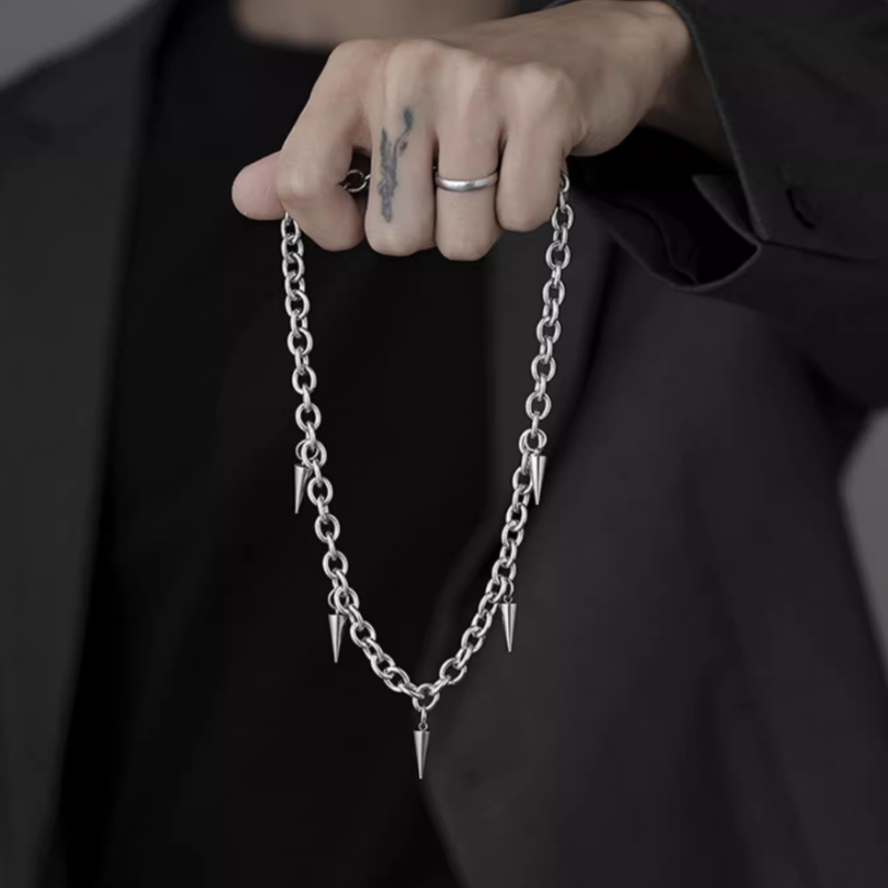 Punk Tassel Rivet Necklace