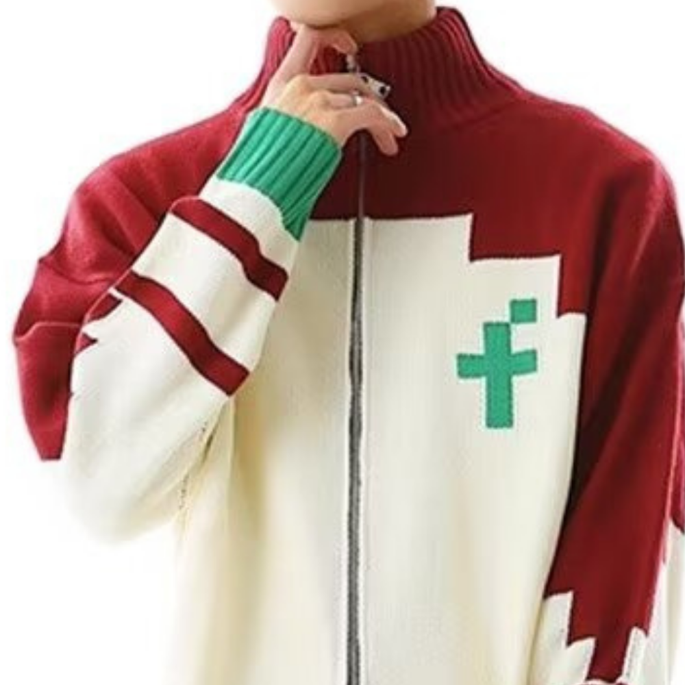 Cross Flower Cardigan Sweater