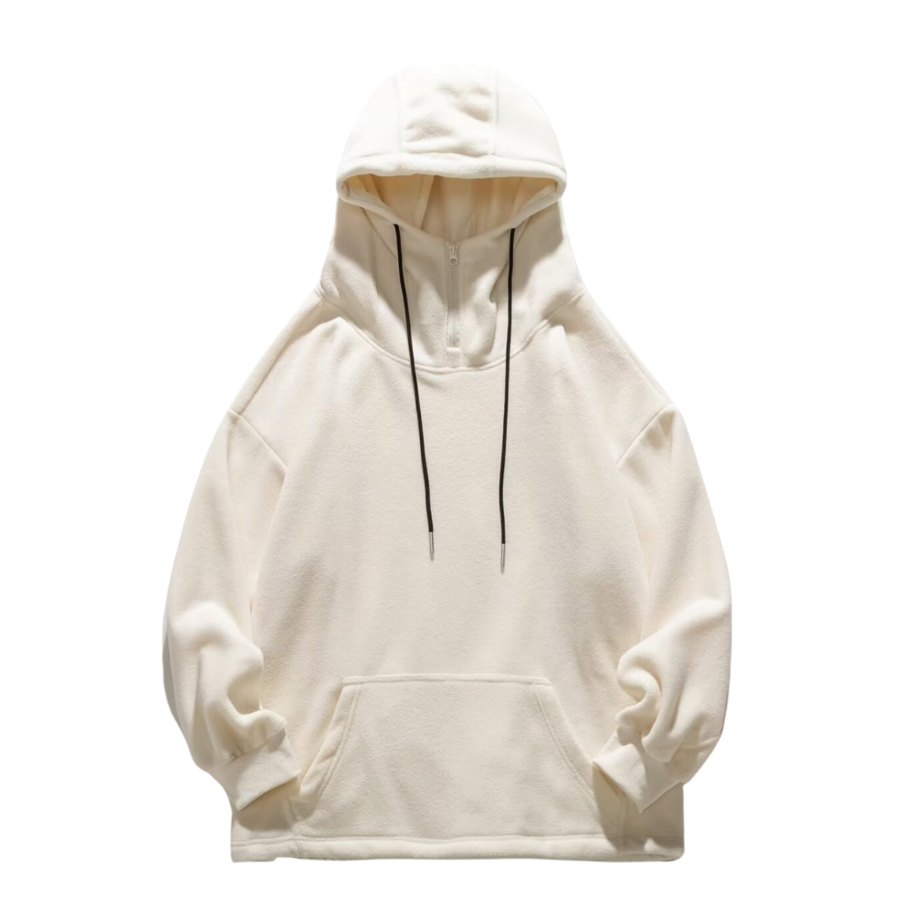 Japanese Solid Color Warm Hoodie