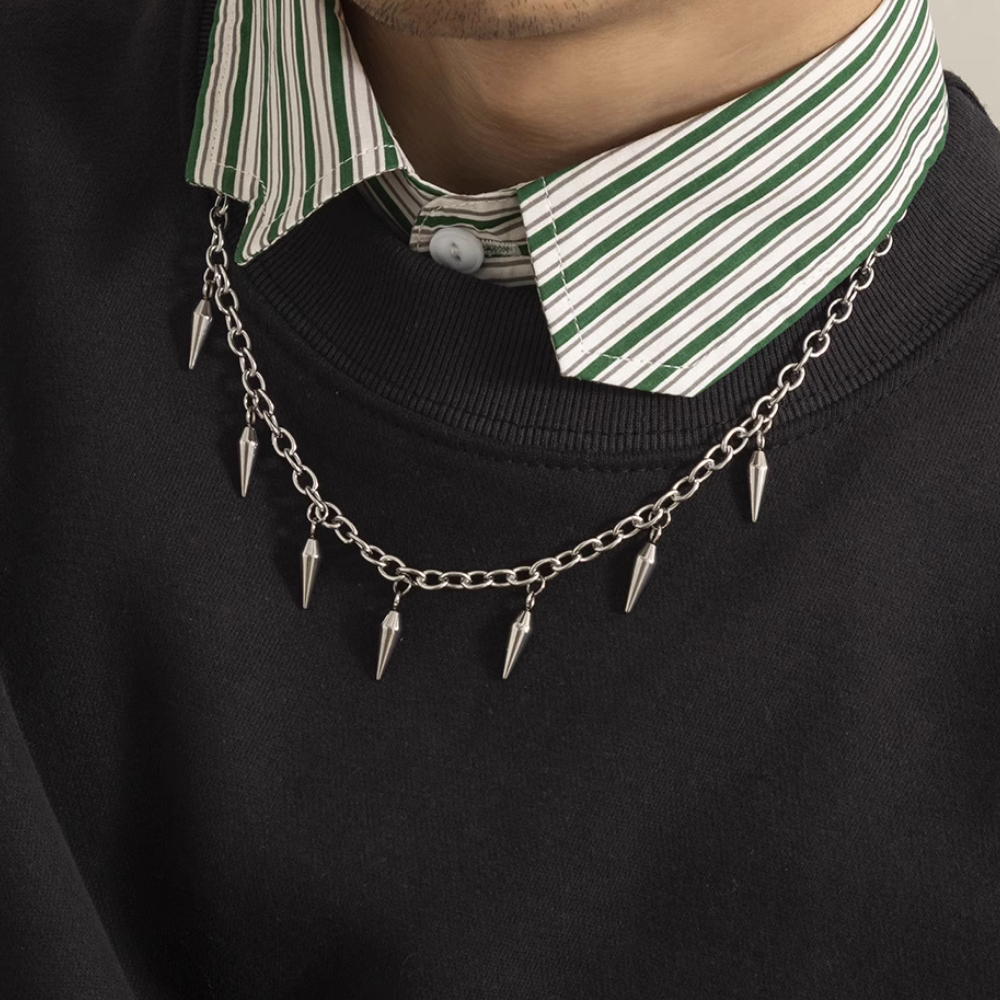 Punk Tassel Rivet Necklace