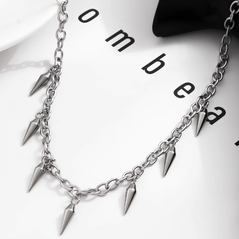 Punk Tassel Rivet Necklace