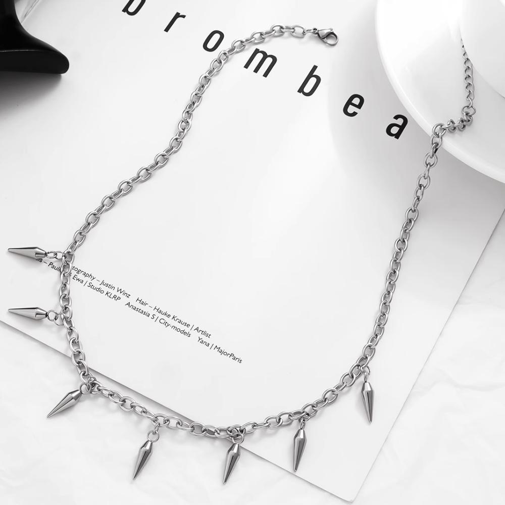 Punk Tassel Rivet Necklace