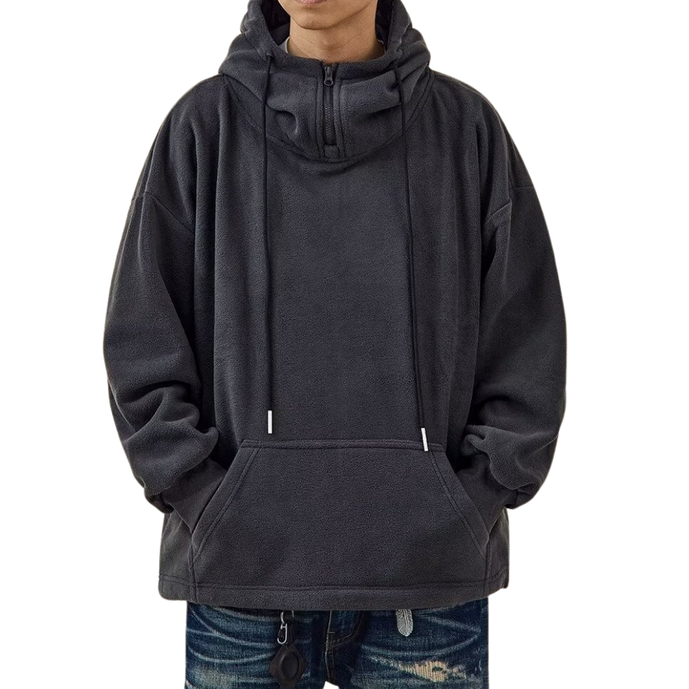 Japanese Solid Color Warm Hoodie