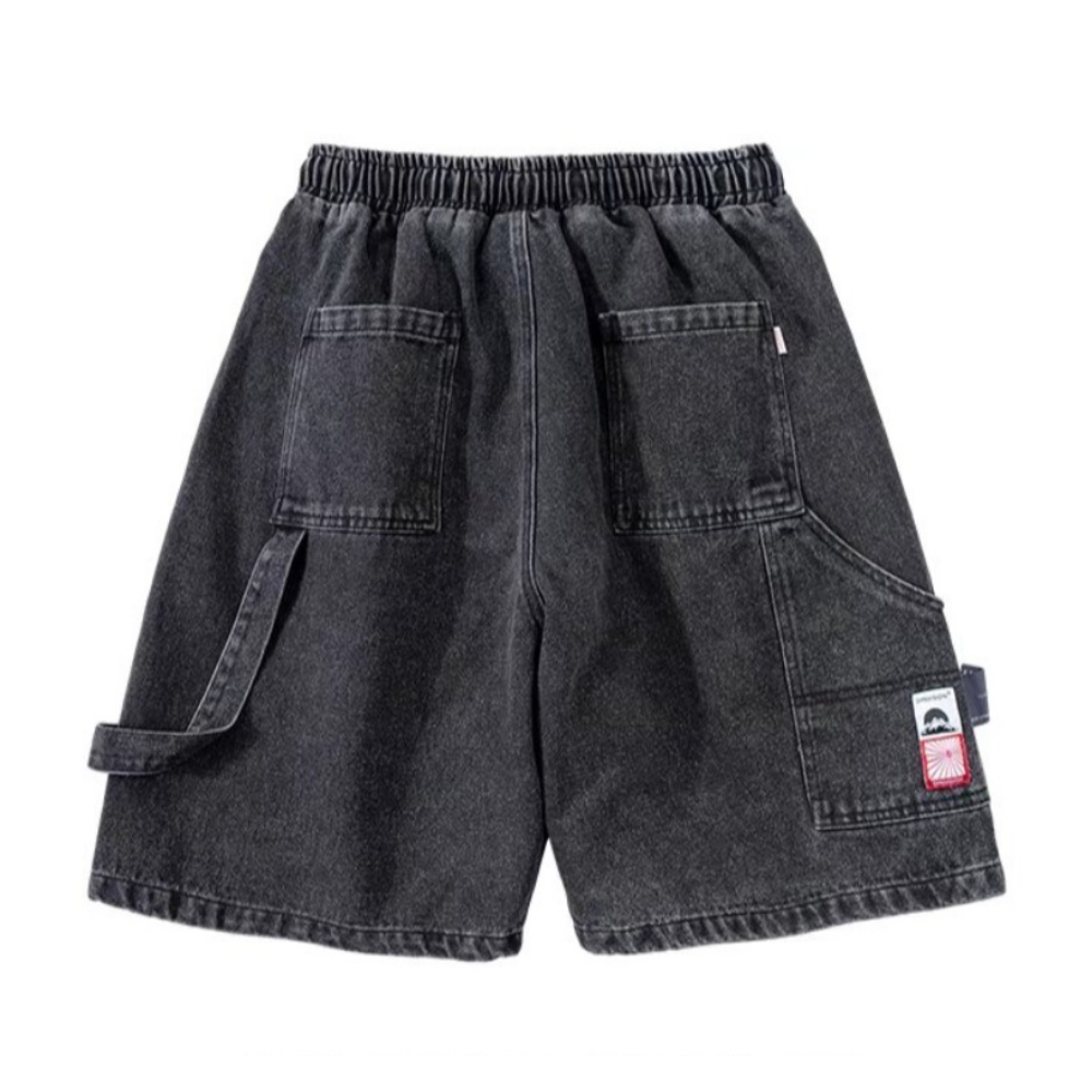 Street Loose Letter Print Denim Shorts