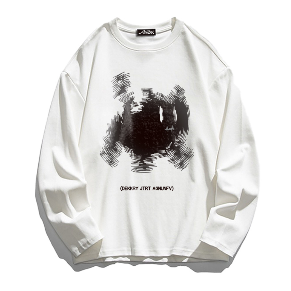 Grumpy Kitty Print Long Sleeve Shirt