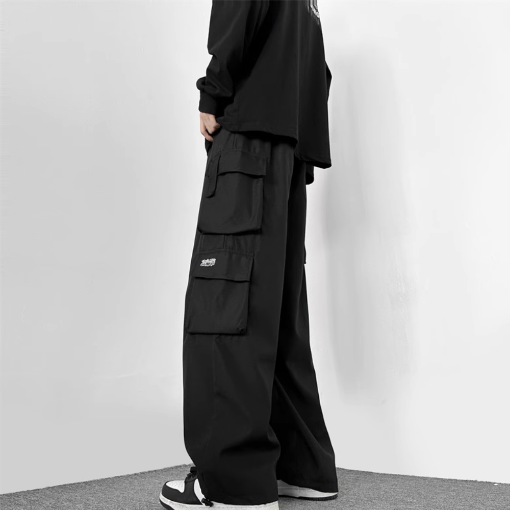 American Cotton Wide-Leg Hiking Cargo Pants