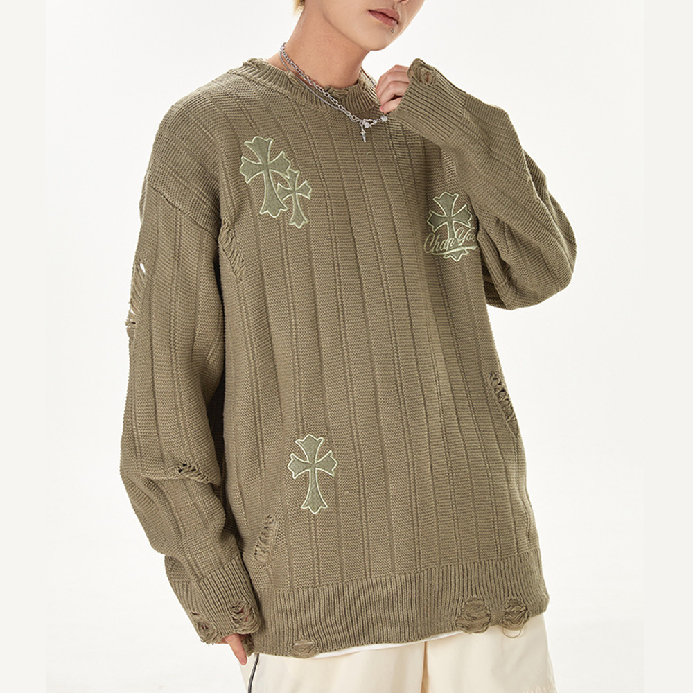 Vintage Cross Hole Sweater