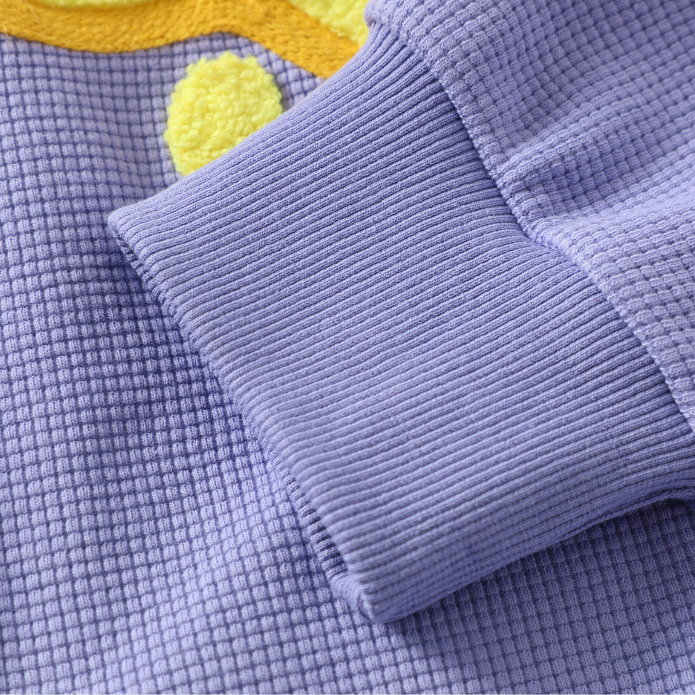 Cute Star Waffle Fabric Zipper Hoodies