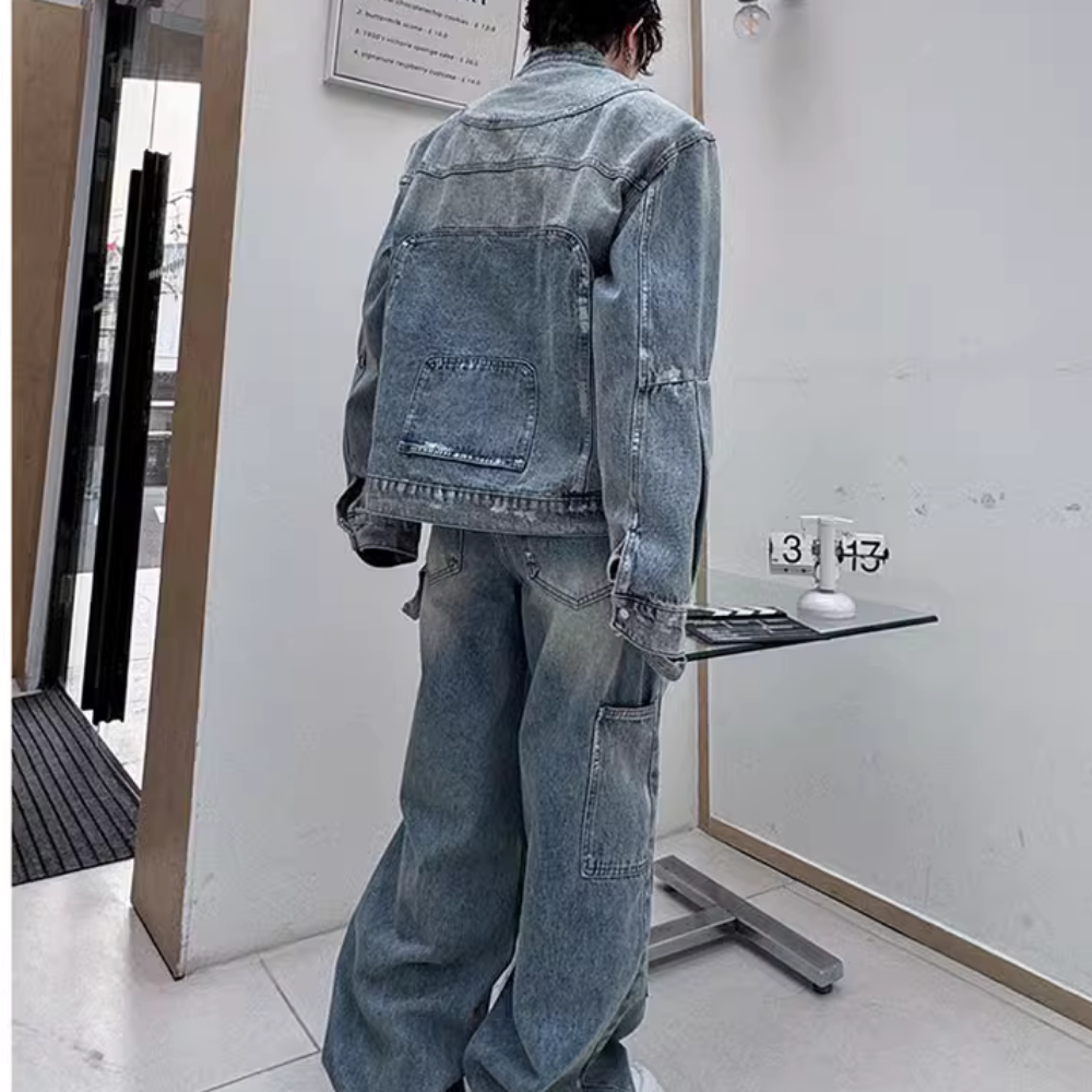 High Street Painted Pleated Denim Jacket