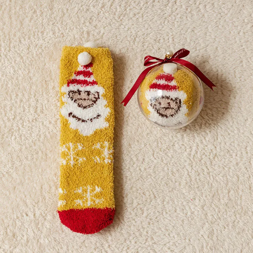 Contrast Color Coral Fleece Socks