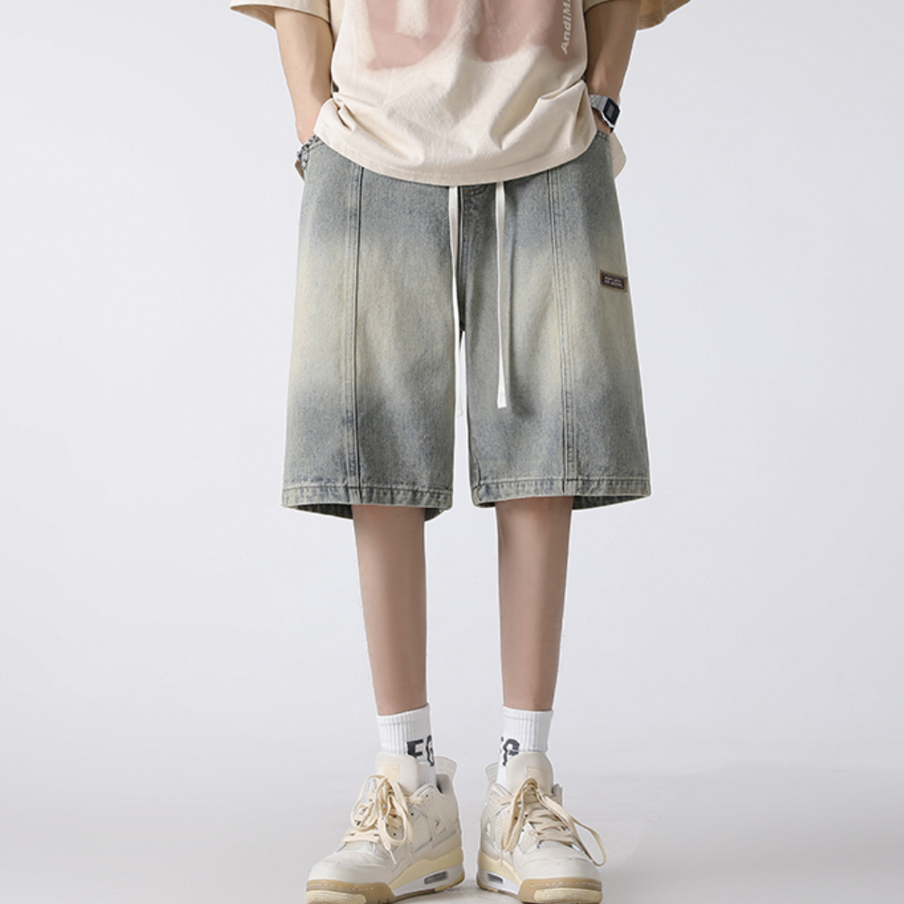 Modern Washed Gradient Denim Shorts