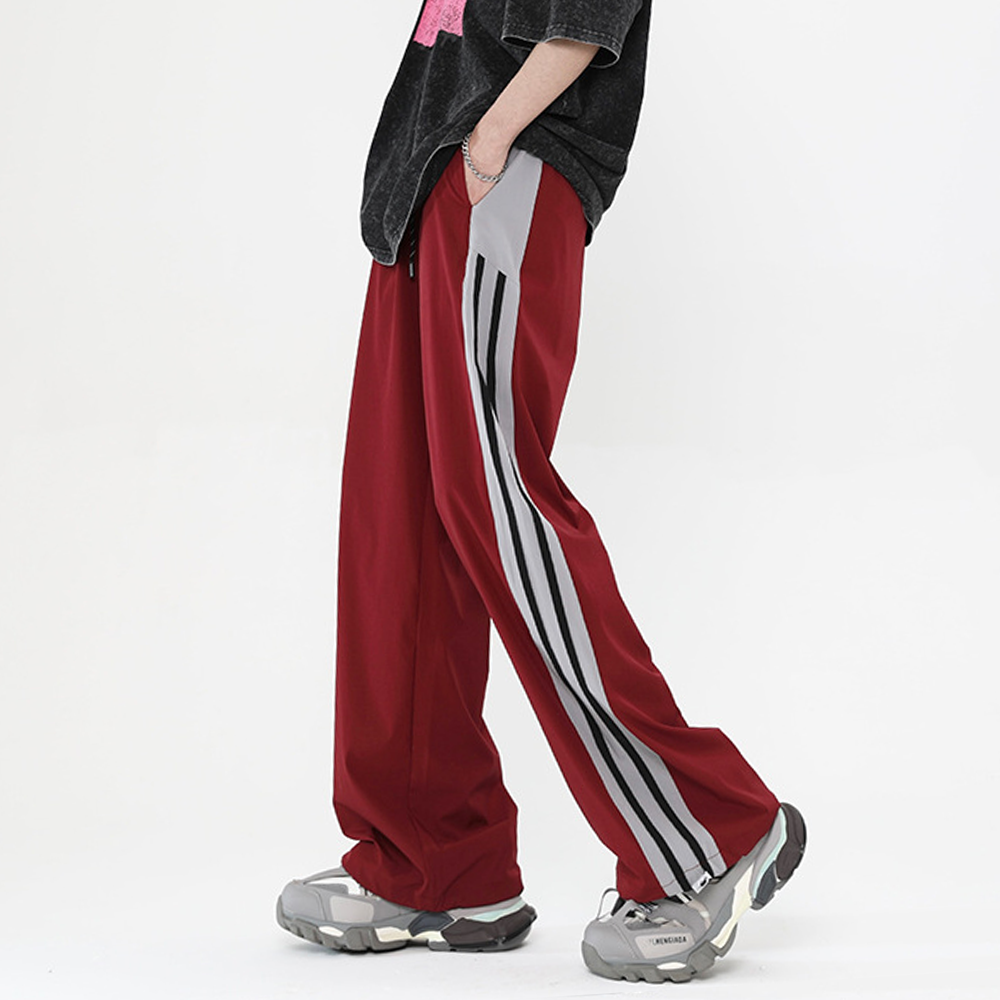 vintage Striped Wide Leg Drape Sweatpants