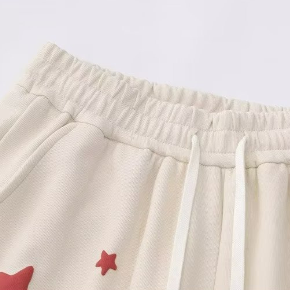 Retro Star Letter Foam Shorts