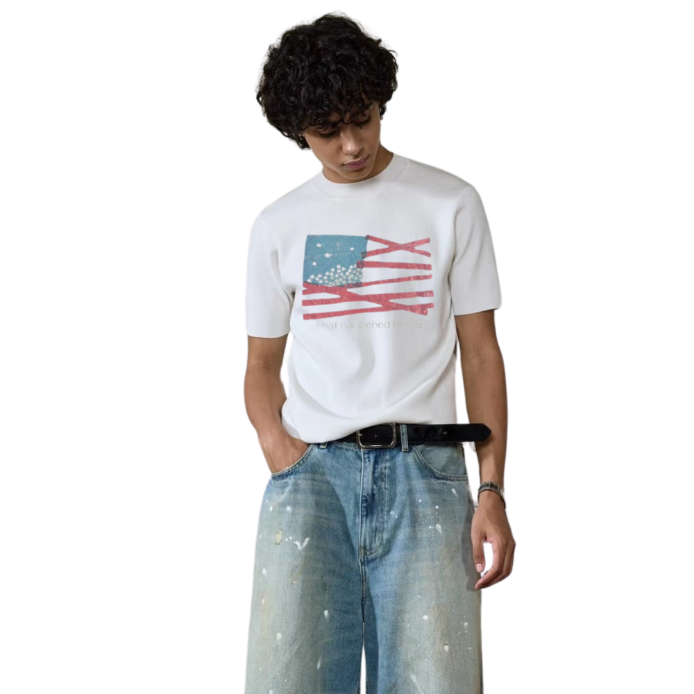 ART IN WAR What Happened to U.S.” Tee — Broken Flag Edition