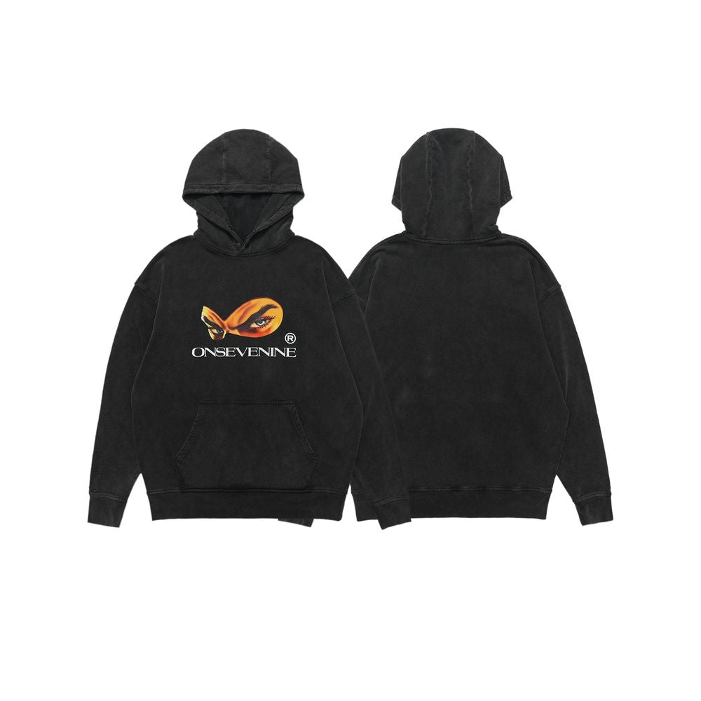 Street Masked Eyes Print Hoodie