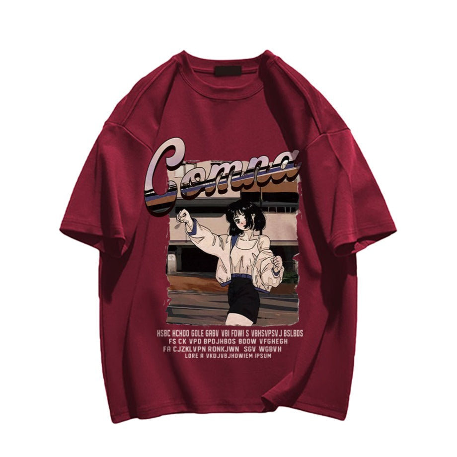 Gentle Japanese Girl Print T-shirt