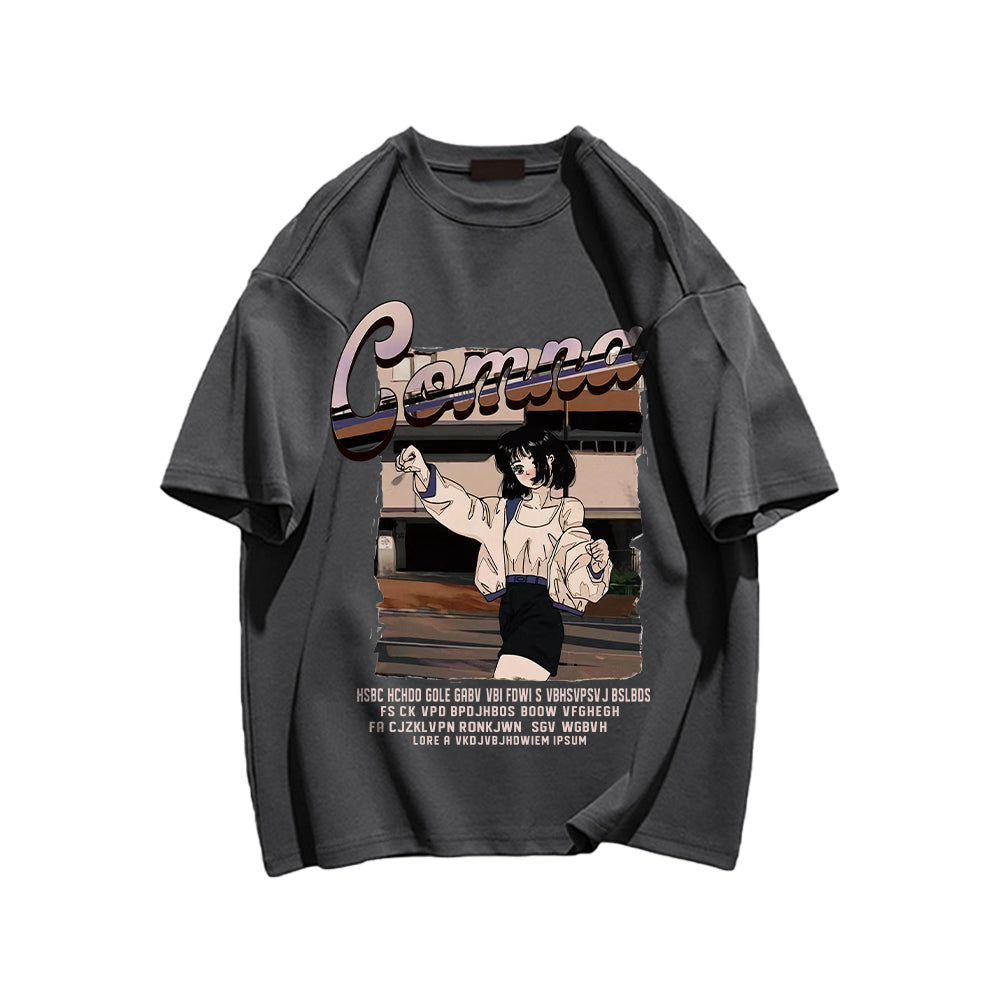 Gentle Japanese Girl Print T-shirt