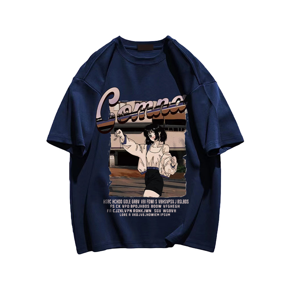 Gentle Japanese Girl Print T-shirt