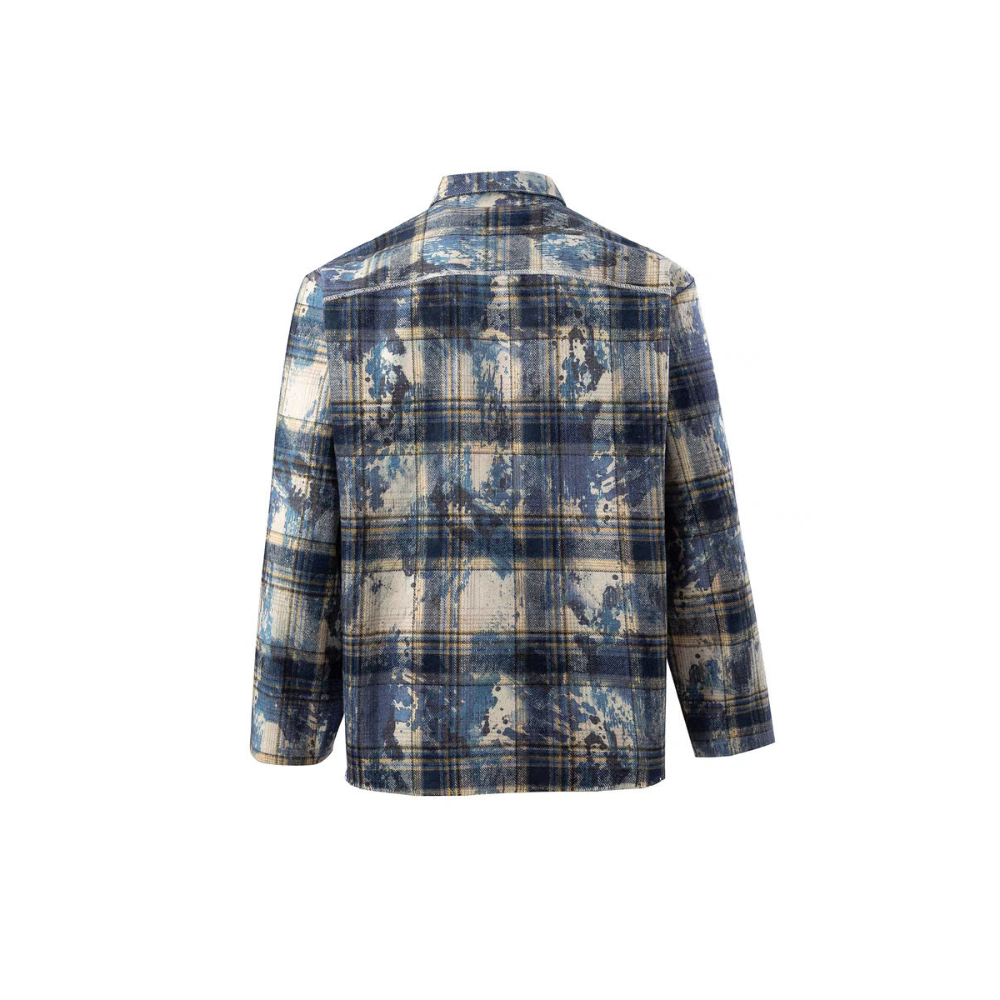 BAGGOUT Distressed Plaid Look shirt