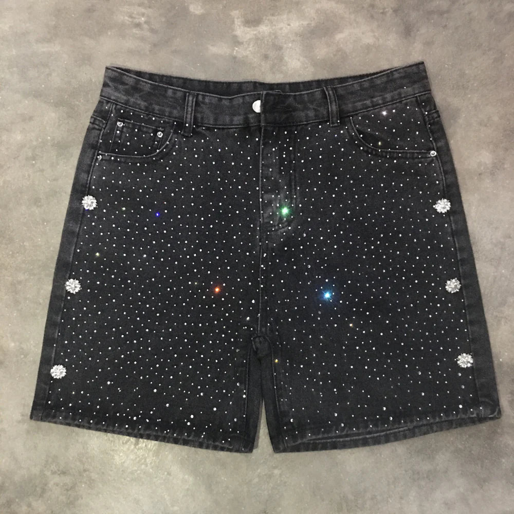 LoopStone Galaxy Dust® Crystal Denim Shorts Jeans