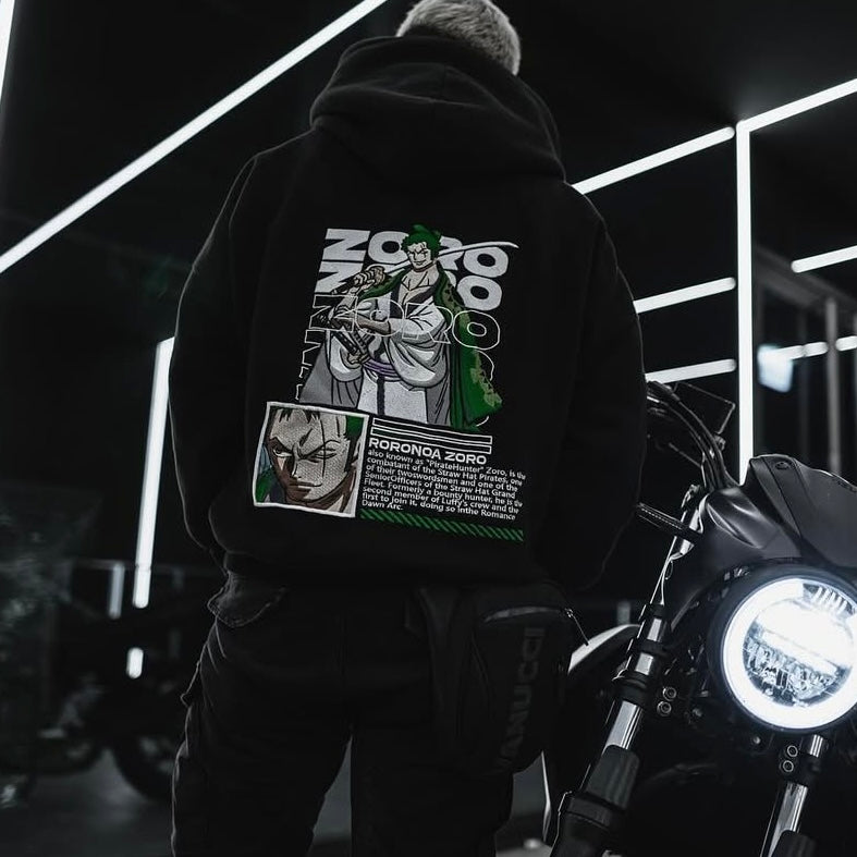 Evokyn Embroidered Roronoa Zoro Hoodie