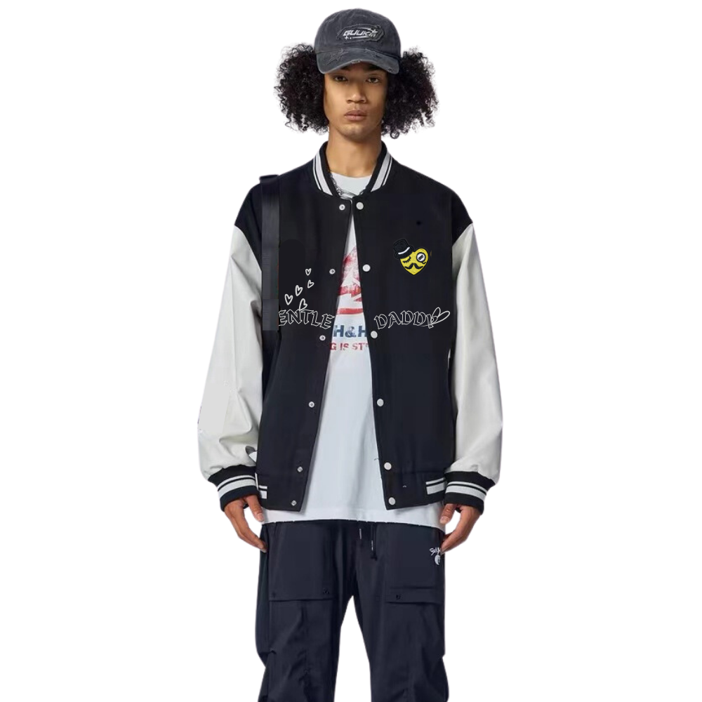 ⚡Gentle Daddy |Graphic Embroidery Heart Baseball Jacket