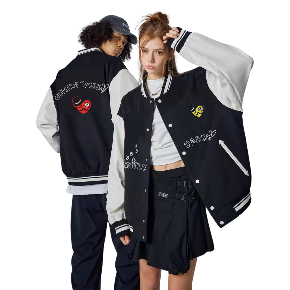 ⚡Gentle Daddy |Graphic Embroidery Heart Baseball Jacket