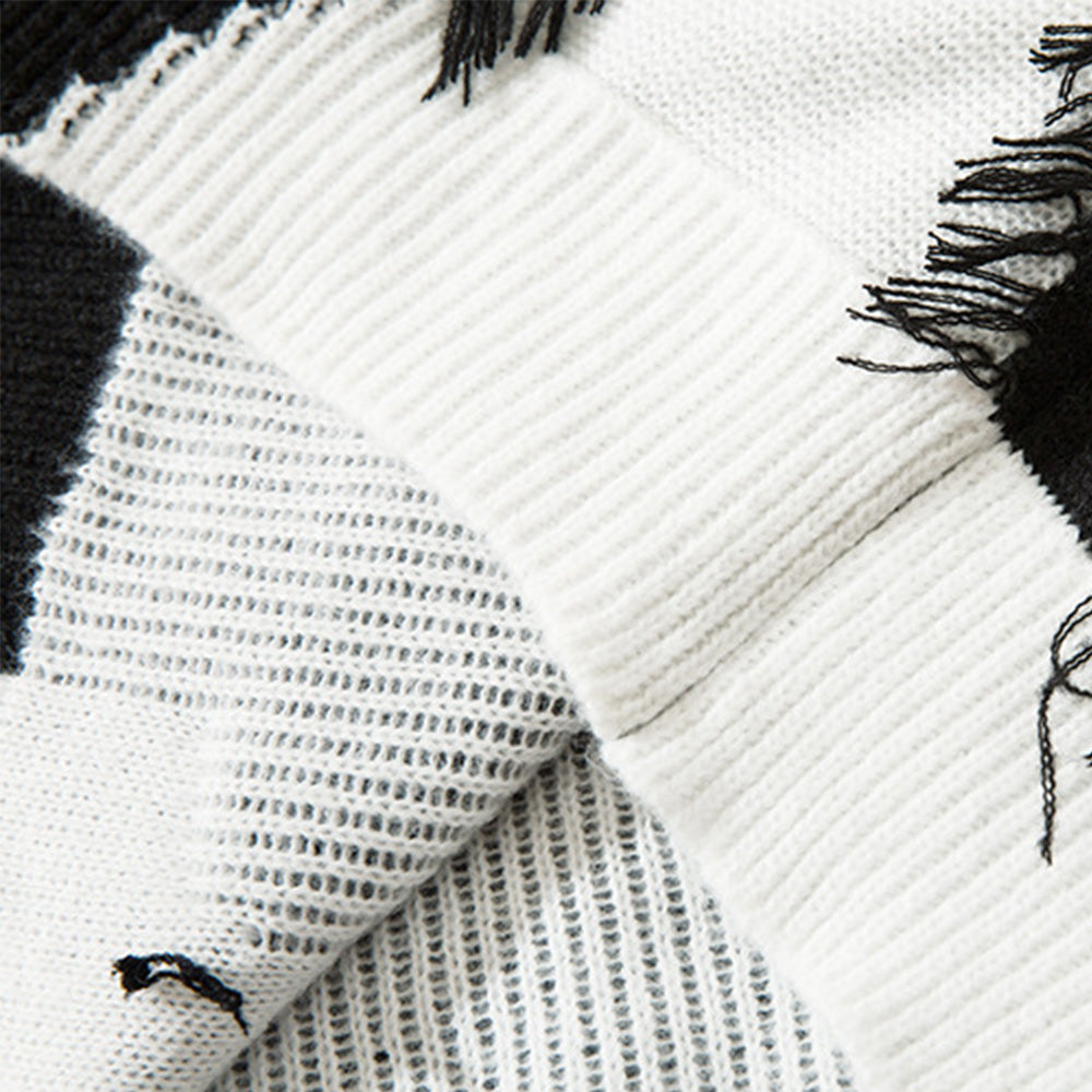 High Street Cross Hole Design Sweater