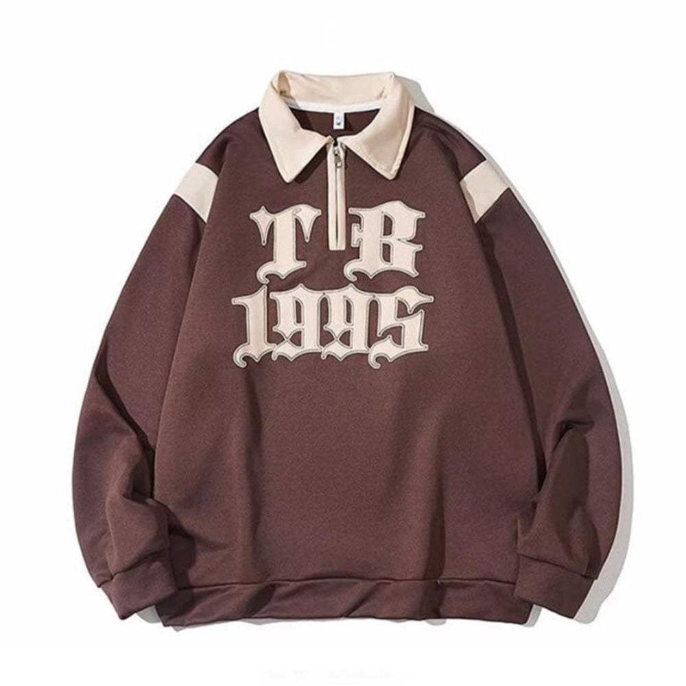 Japanese Three-Dimensional Printed Polo Sweatshirt