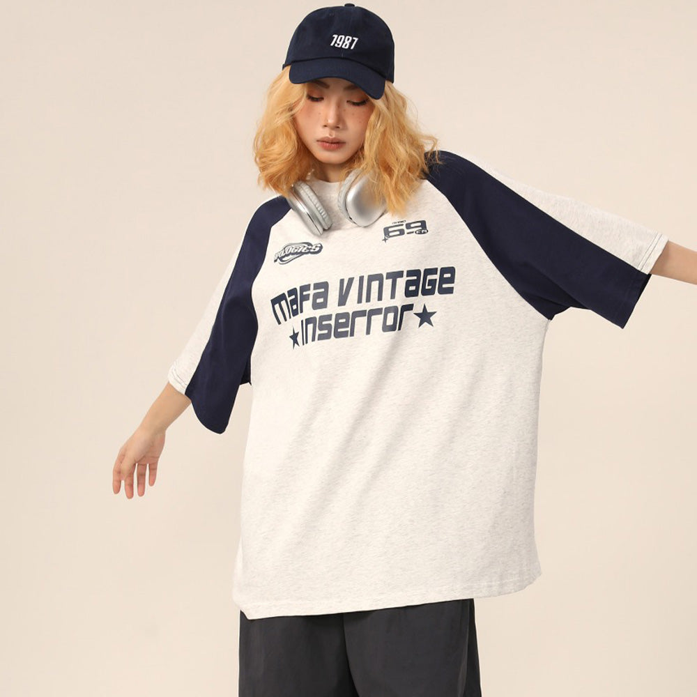 Retro All-match Color Contrast T-shirt