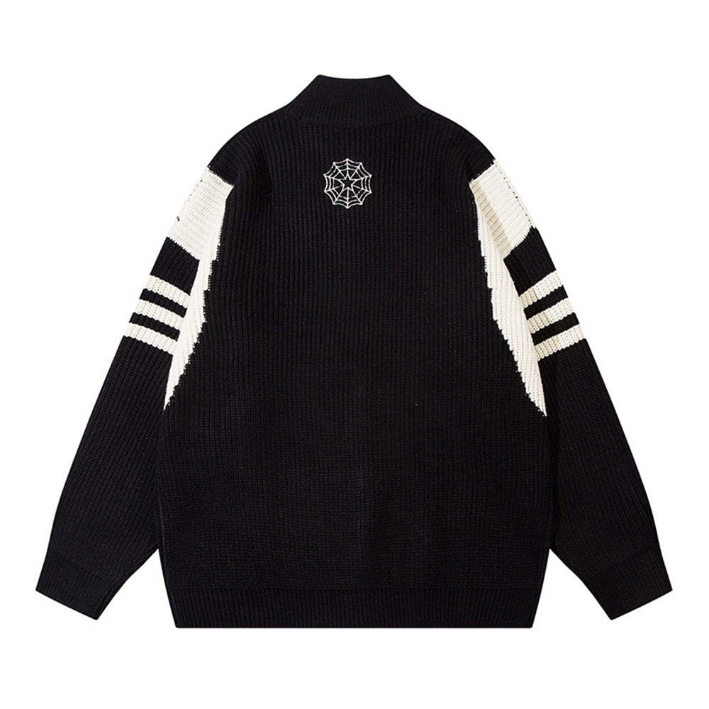 OOC' Spider Web Embroidered Knit Cardigan
