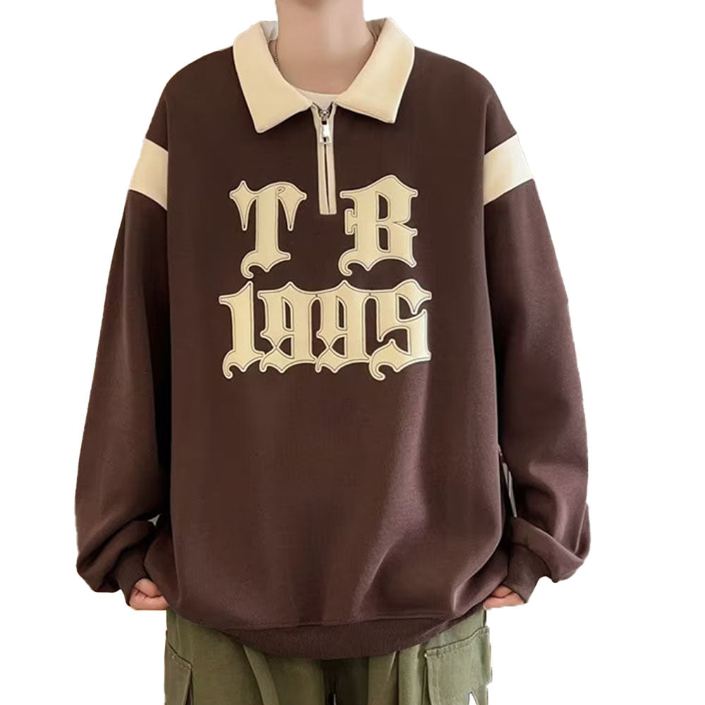 Japanese Three-Dimensional Printed Polo Sweatshirt