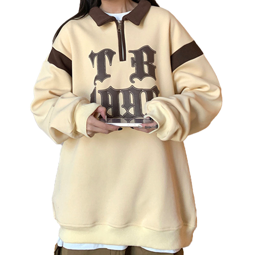 Japanese Three-Dimensional Printed Polo Sweatshirt