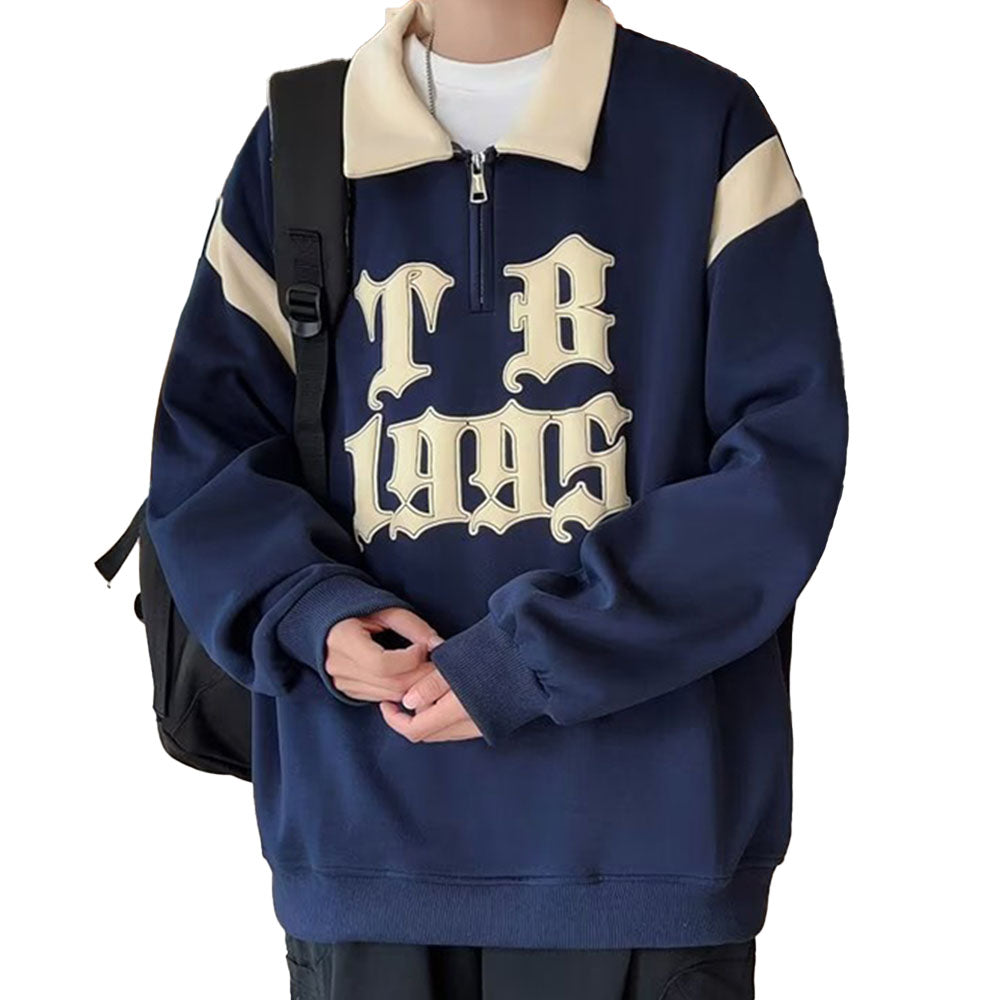 Japanese Three-Dimensional Printed Polo Sweatshirt